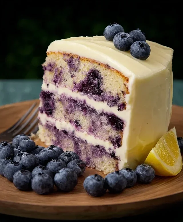 Blueberry Cake with Lemon Cream Cheese Frosting