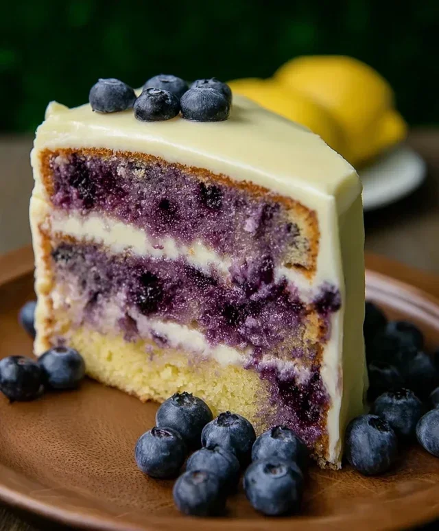 Blueberry Cake with Lemon Cream Cheese Frosting