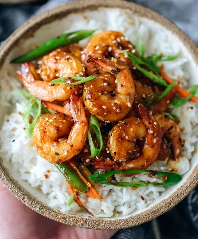 Honey Garlic Shrimp Bowls