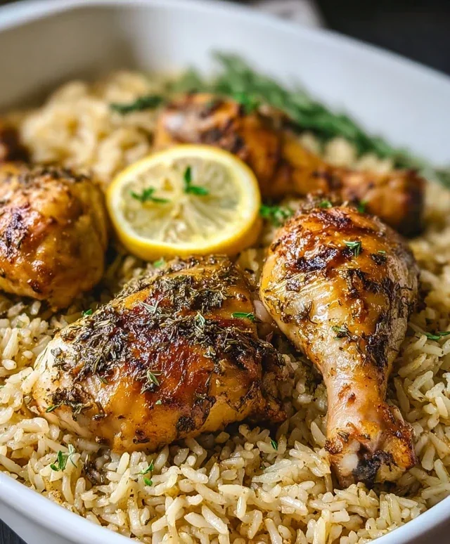 Baked Chicken Legs and Rice