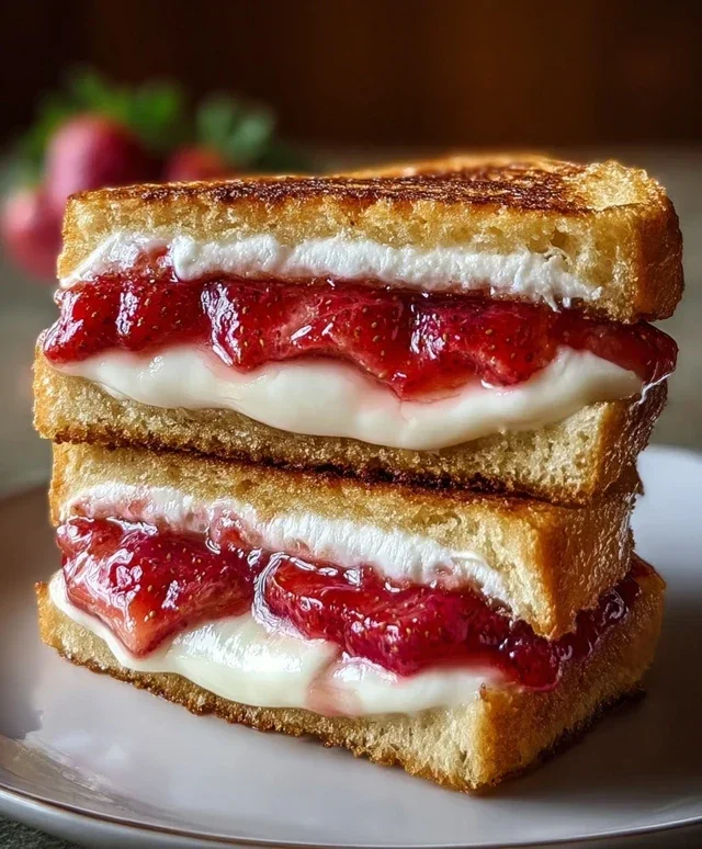 Fried Strawberry Cheesecake Sandwiches