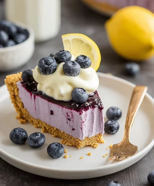 No Bake Lemon Blueberry Pie