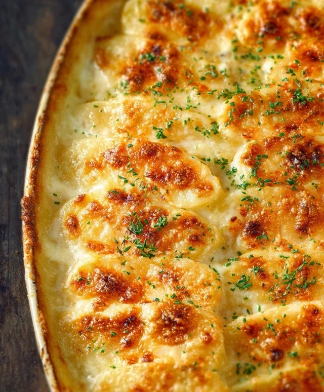 Roasted Garlic Potatoes au Gratin