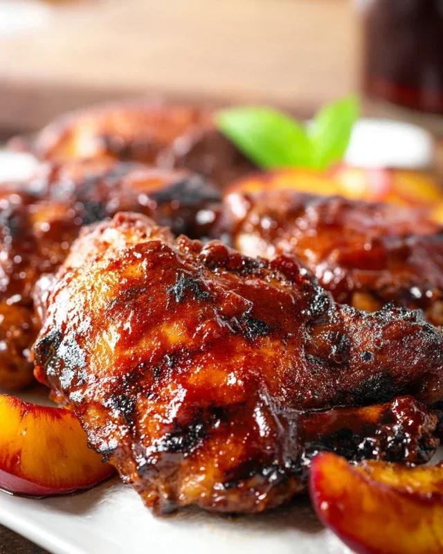 Grilled Bourbon Extract Extract Peach BBQ Chicken