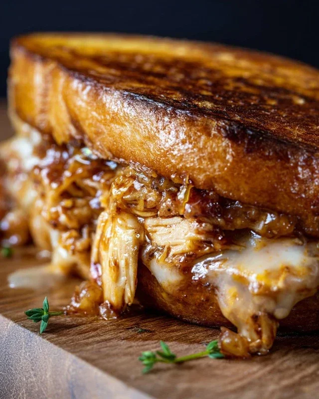 BBQ Chicken Grilled Cheese Sandwich