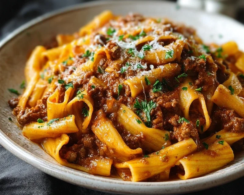 Beef Pasta in Tomato Sauce {Beef Ragu Pasta}