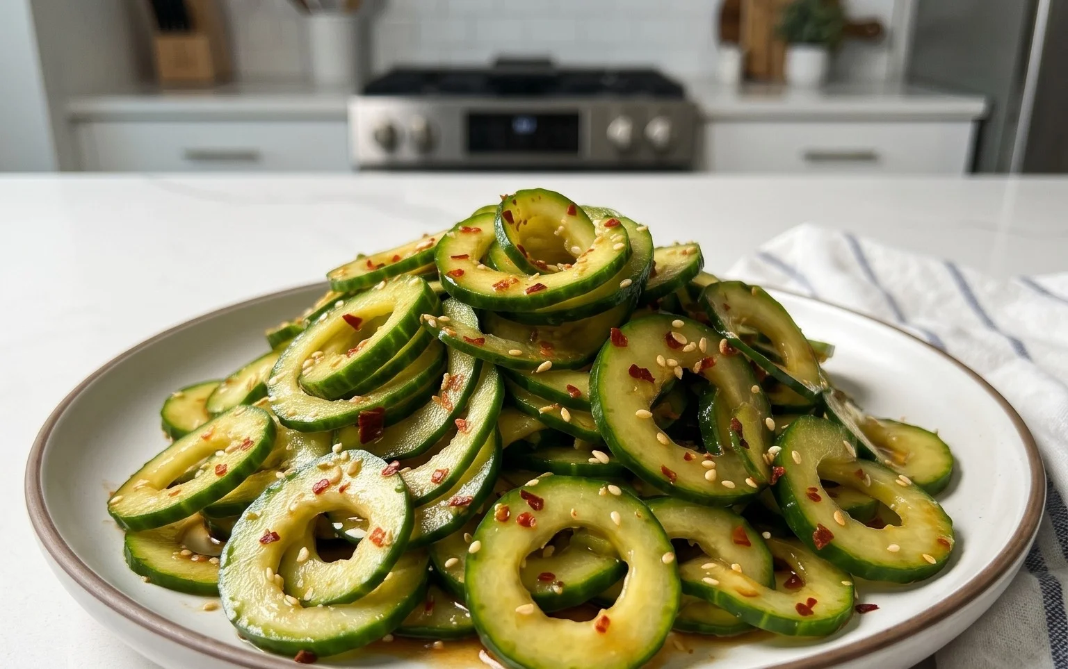 Spiral Cucumber Salad: Korean-Inspired Recipe