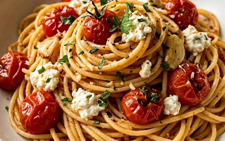 Roasted Tomato and Garlic Ricotta Pasta