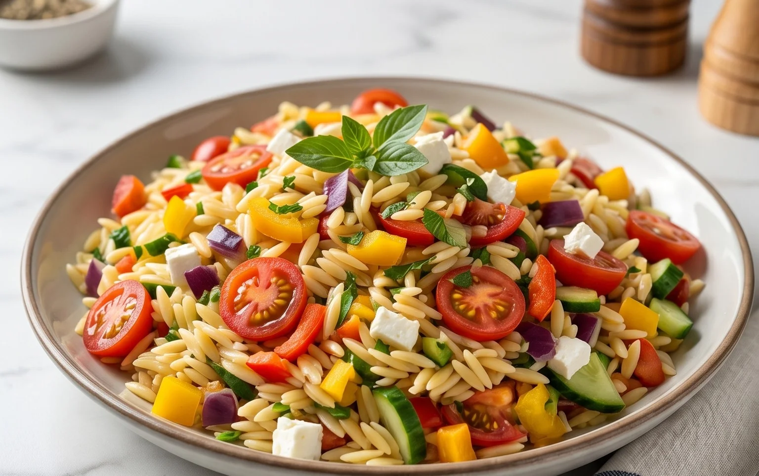 Rainbow Orzo Salad