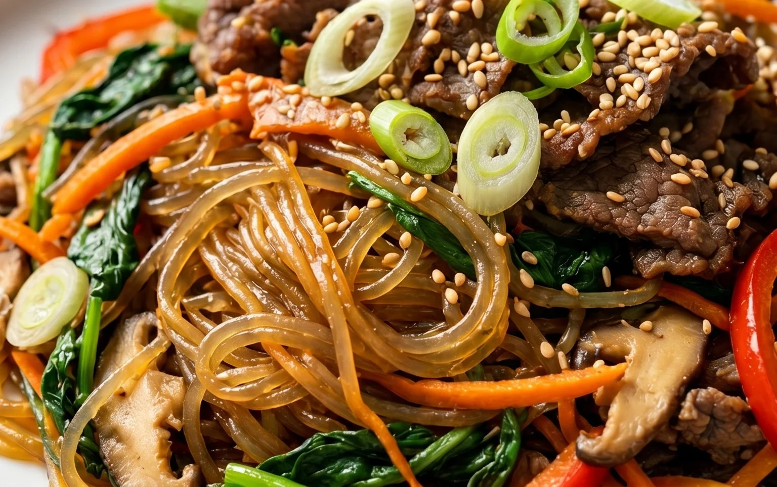 Japchae (Korean Glass Noodle Stir Fry)