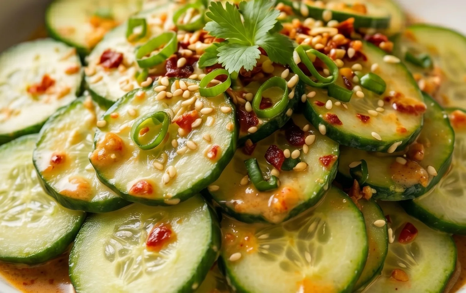 Creamy Asian Cucumber Salad Bowl