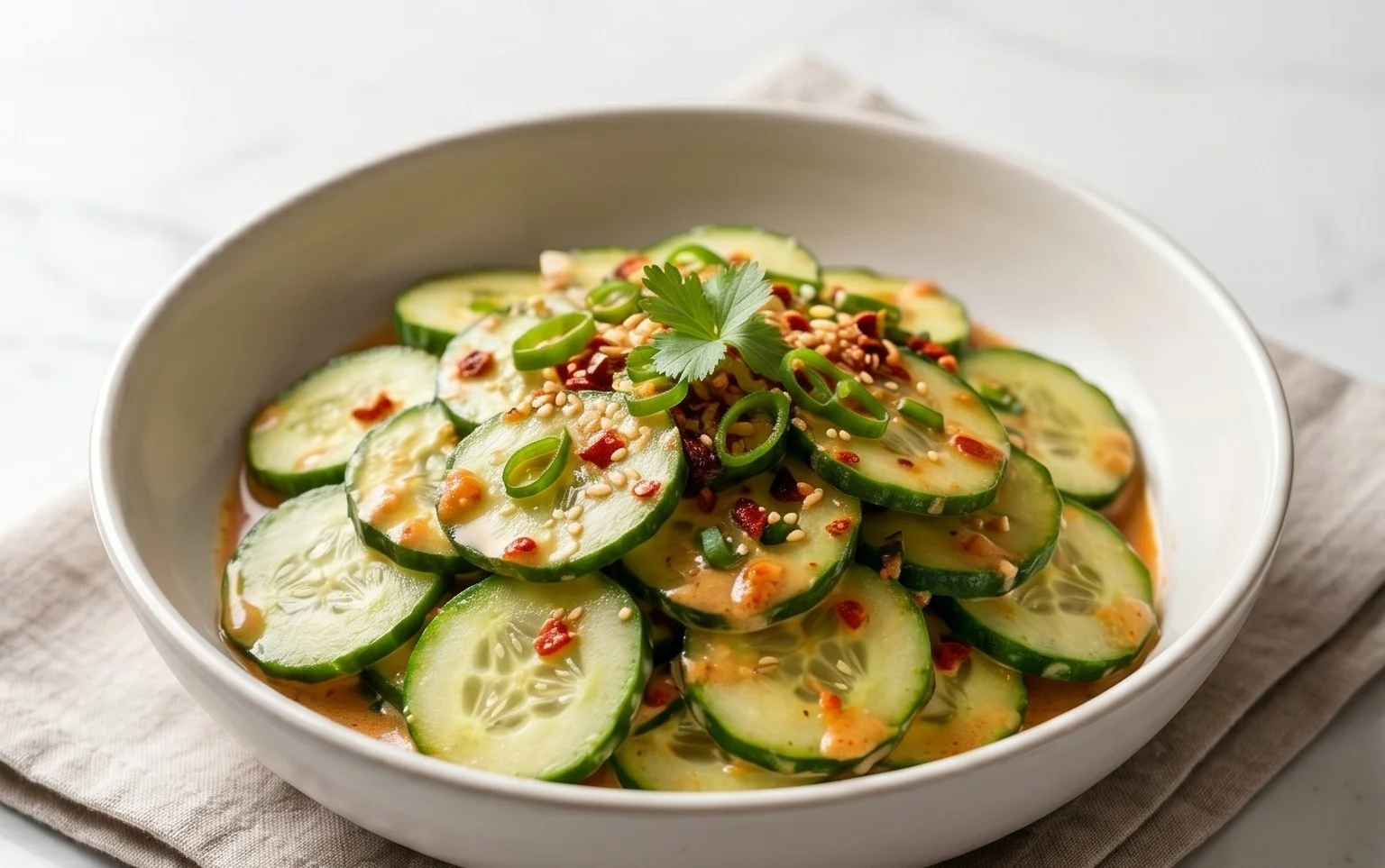 Creamy Asian Cucumber Salad Bowl