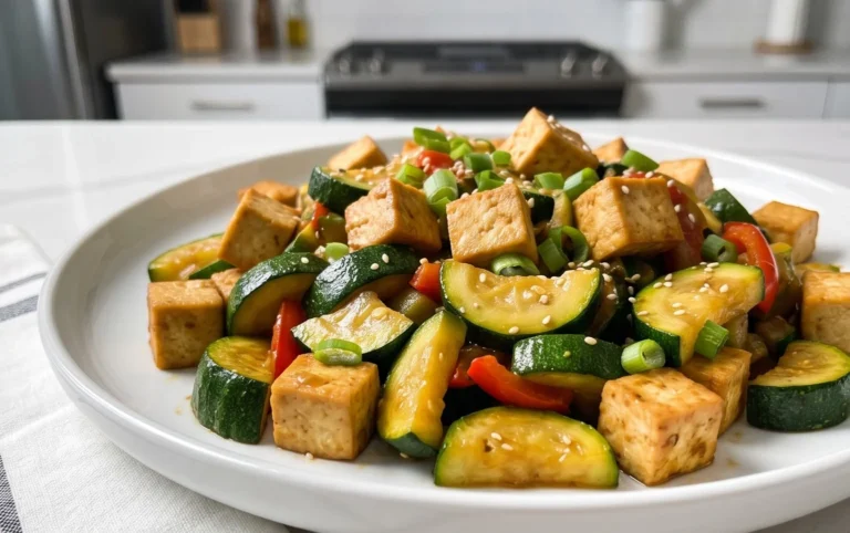 Zucchini Stir Fry With Tofu (Vegan)