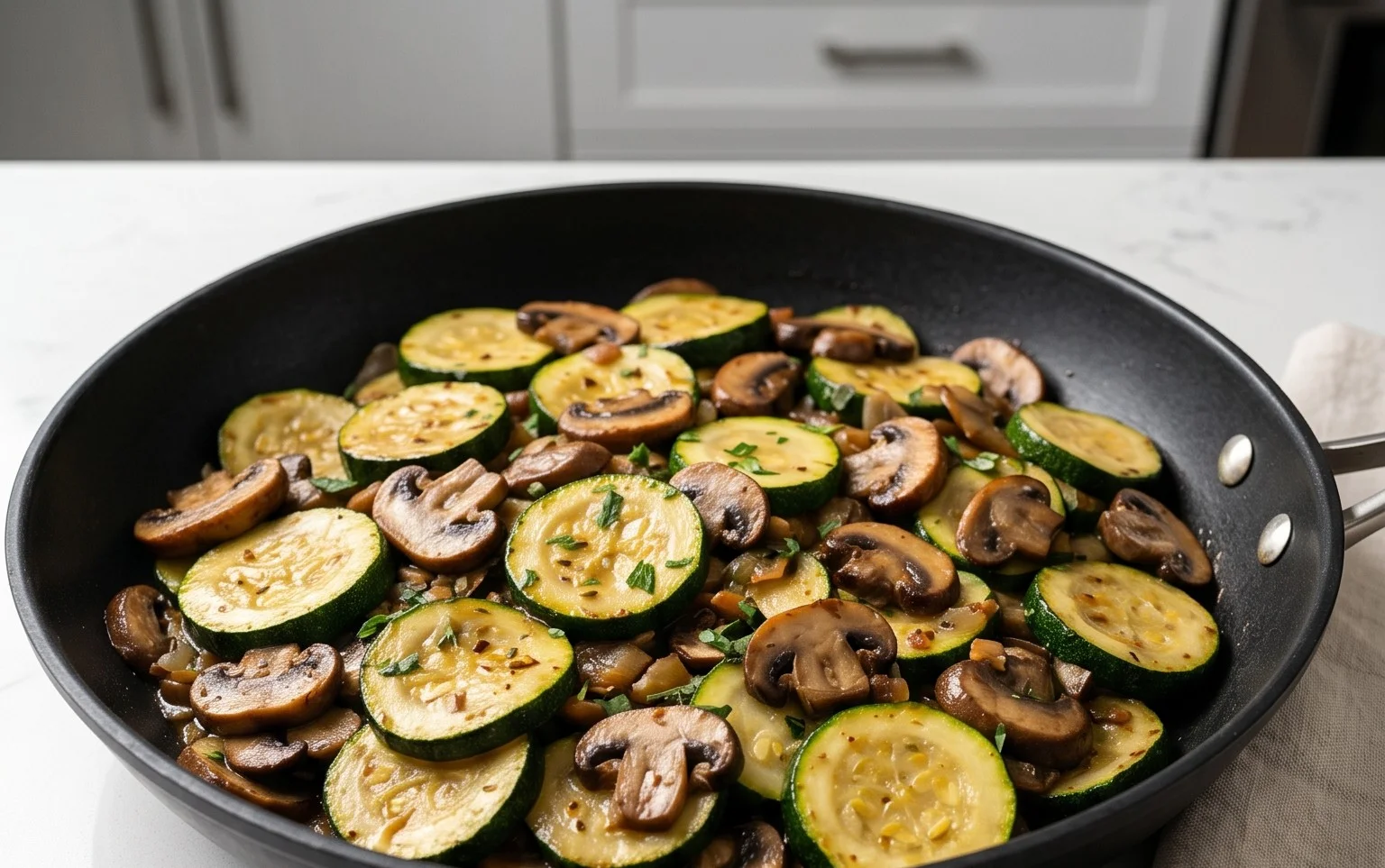 Skillet Zucchini and Mushrooms