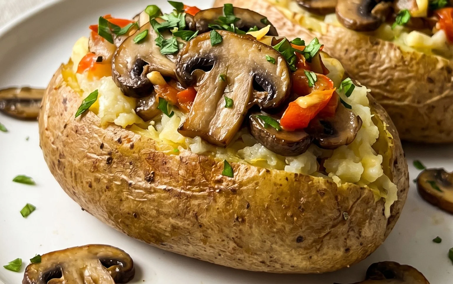 The Ultimate Stuffed Baked Potatoes with Mushrooms