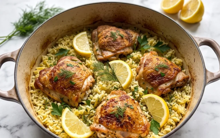 Greek Chicken and Lemon Rice (30 Minutes, One-Pot)