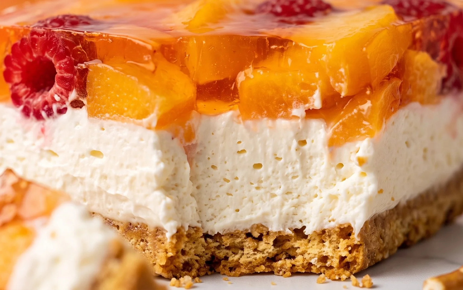 Peach Pretzel Salad Dessert