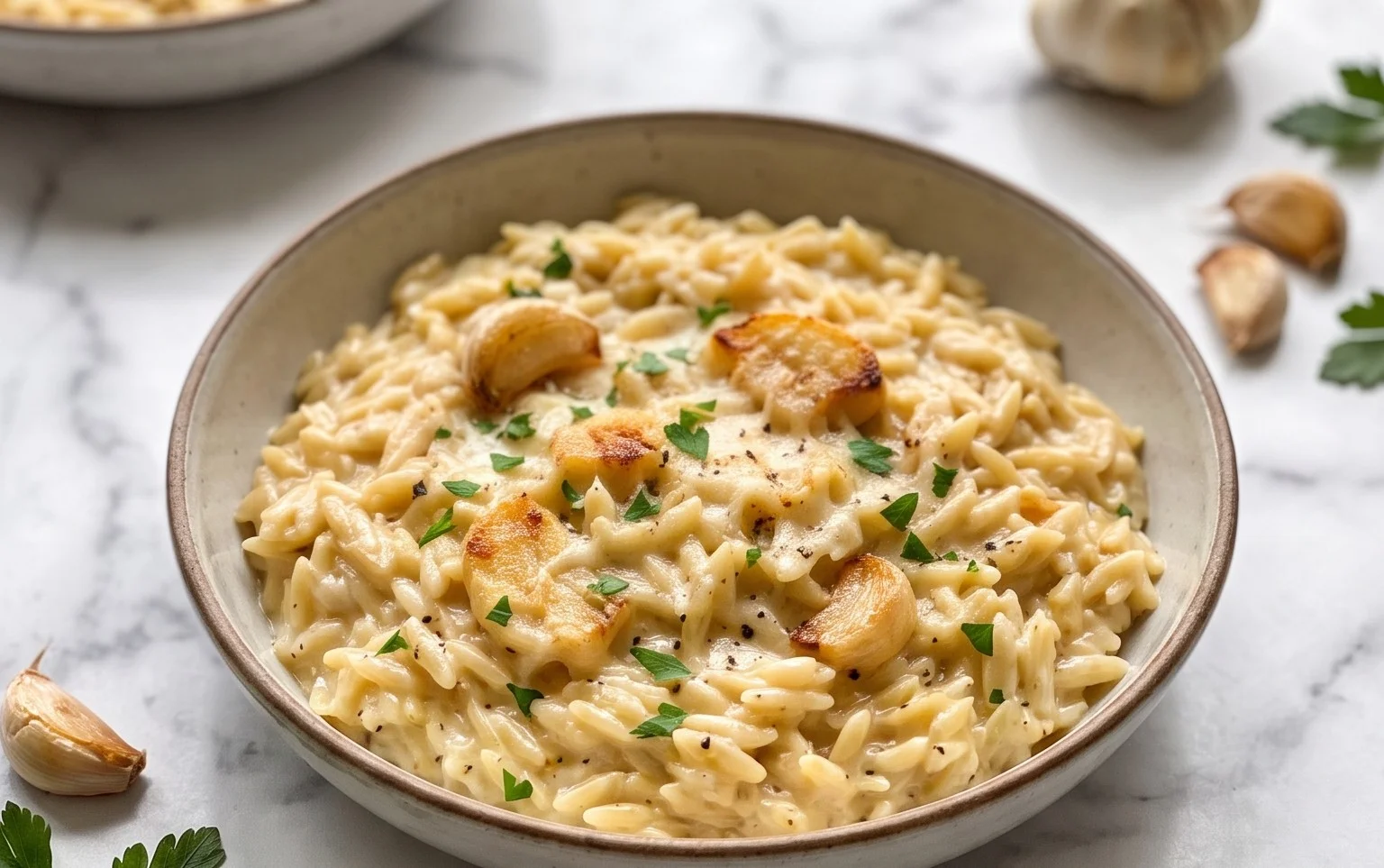 Creamy Garlic Parmesan Orzo
