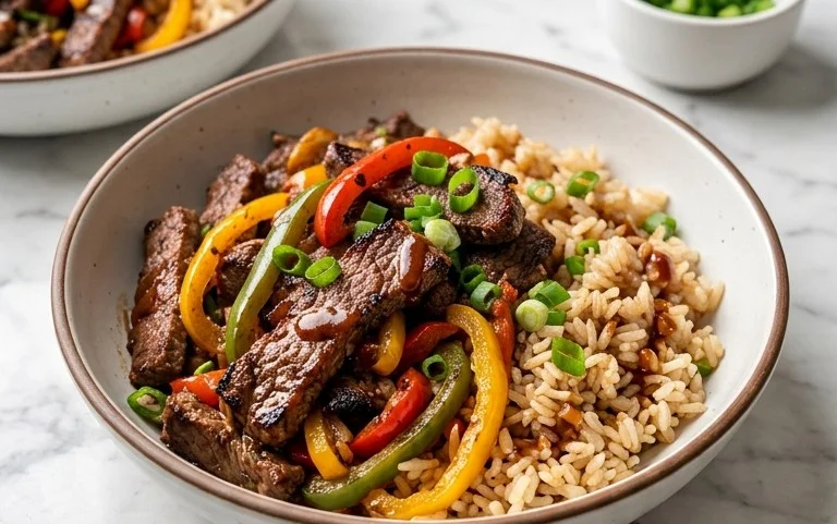 Beef Pepper Rice Bowl is a delicious meal option.