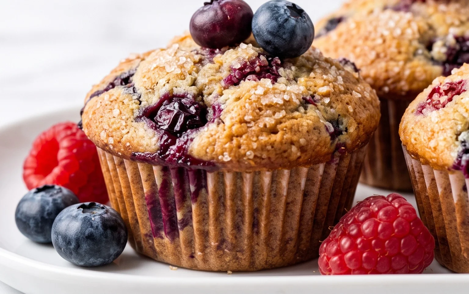Bakery Style Mixed Berry Muffins | with Frozen Berries