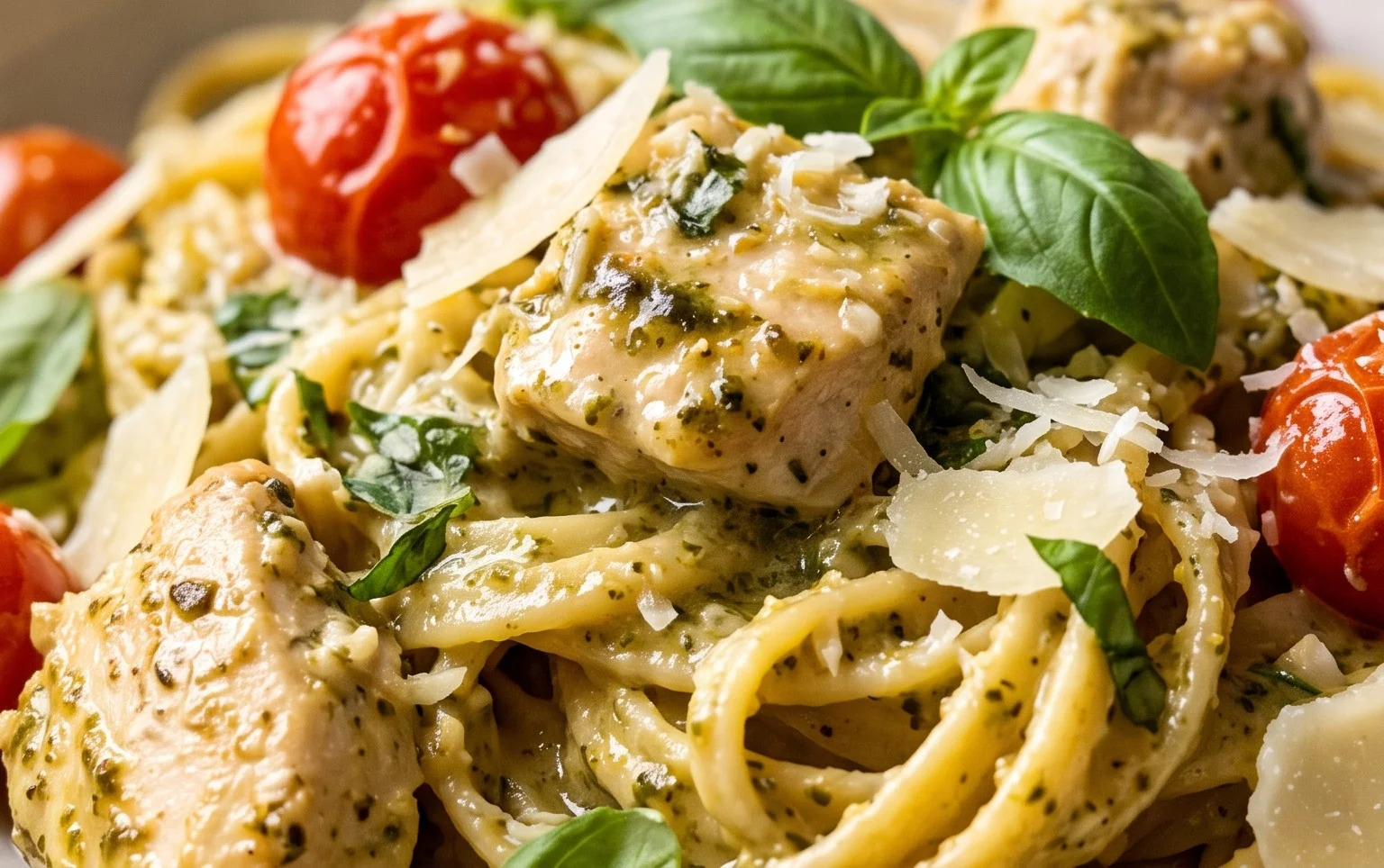 Creamy Chicken Pesto Pasta