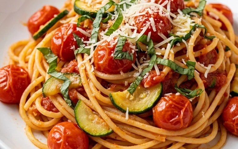 Healthy Tomato Zucchini Pasta