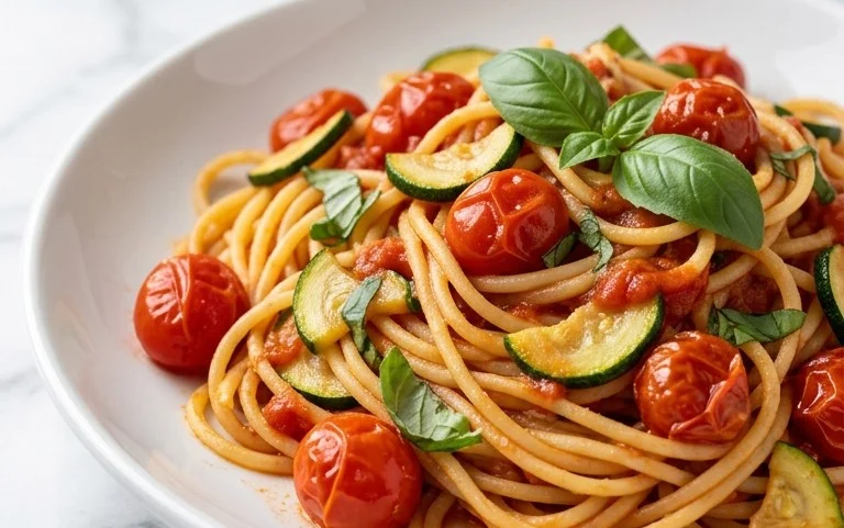Healthy Tomato Zucchini Pasta