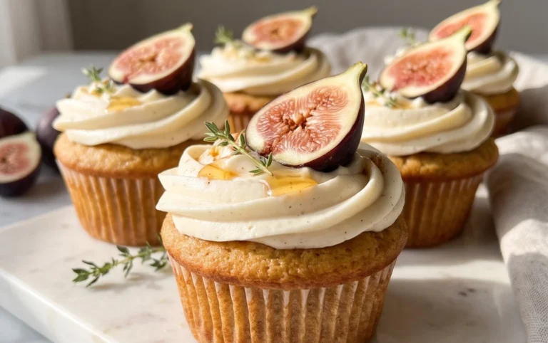 Fig Cupcakes with Honey Cream Cheese Frosting