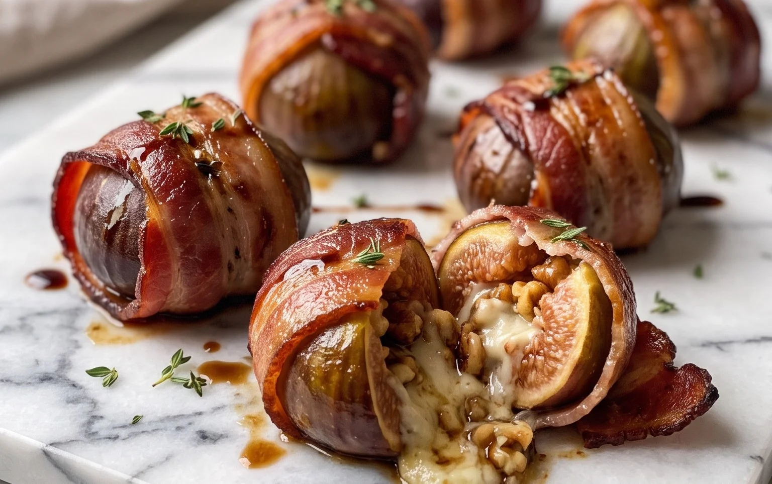 Beef Bacon Wrapped Stuffed Figs