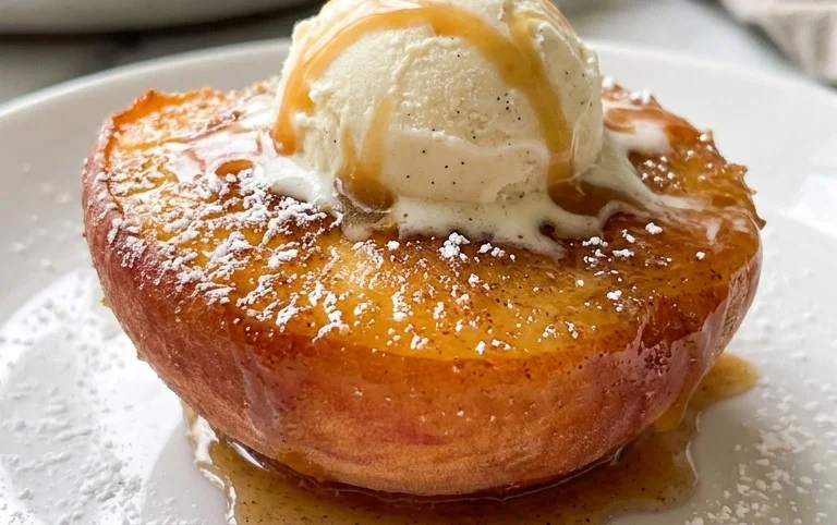 Cinnamon Sugar Baked Peaches