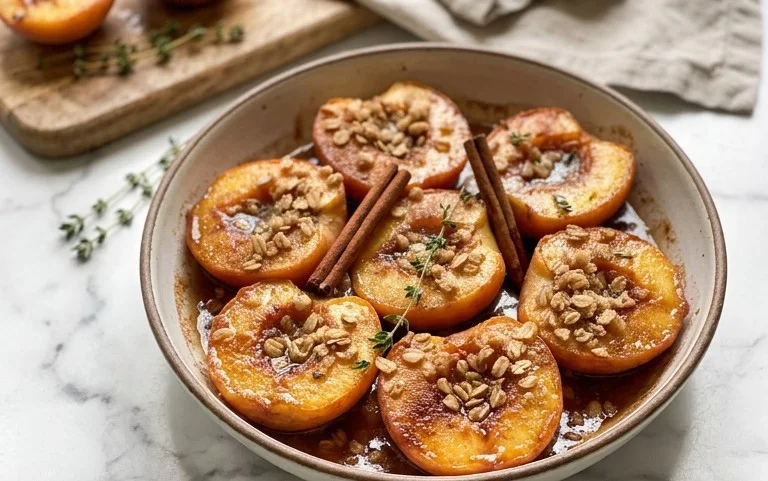 Cinnamon Sugar Baked Peaches