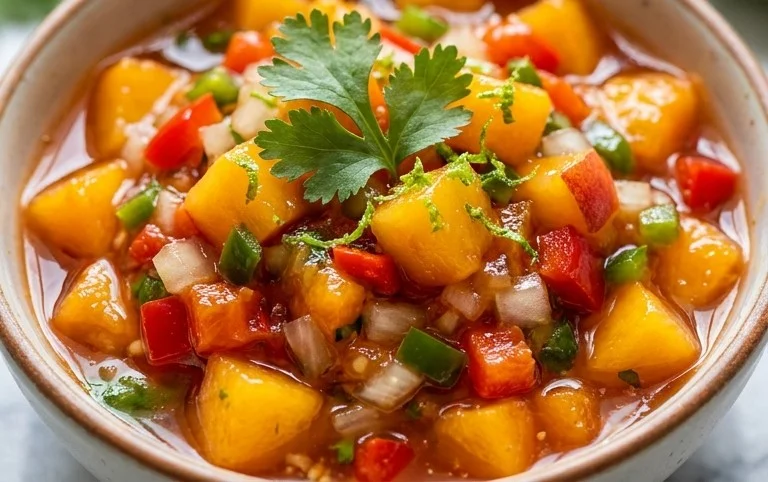 Sweet & Spicy Peach Salsa Canning Recipe