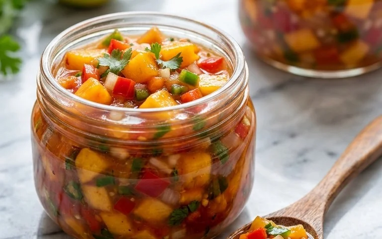Sweet & Spicy Peach Salsa Canning Recipe