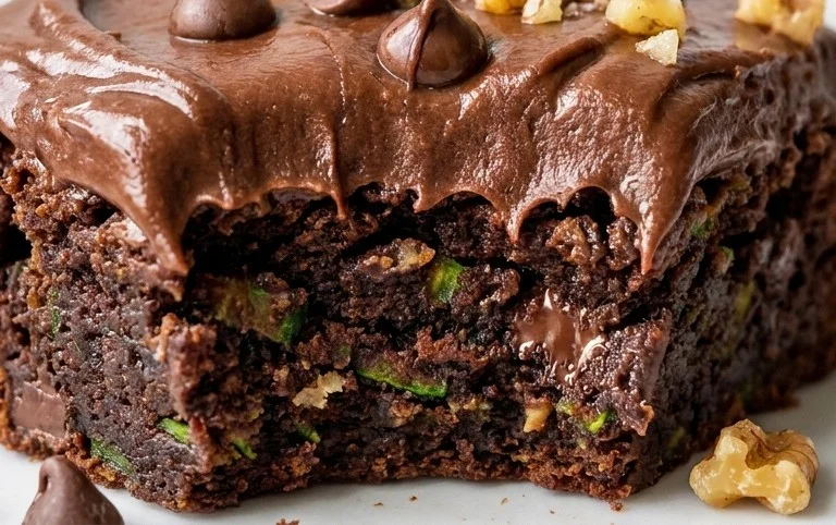 Zucchini Brownies with 1 minute Frosting!